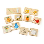Bigjigs Wooden Jigsaw Puzzle Things That Go Together, 32pcs.