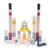 Bigjigs Wooden Building Blocks in Storage Barrel, 50pcs