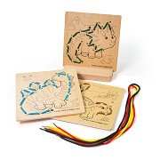 Bigjigs String by Number Dinosaur Wood