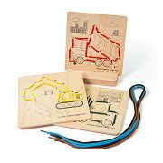 Bigjigs Wooden Threading Puzzle by Number - Construction, 8dlg.