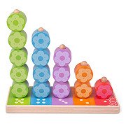 Bigjigs Wooden Stacking Game Flowers, 16 pcs.