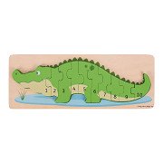 Bigjigs Wooden Counting Puzzle Crocodile, 10 pcs.
