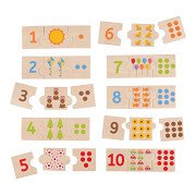 Bigjigs Wooden Jigsaw Puzzle Number Tiles, 30 pcs.