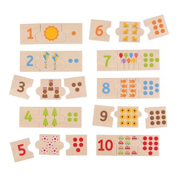Bigjigs Wooden Jigsaw Puzzle Number Tiles, 30 pcs.