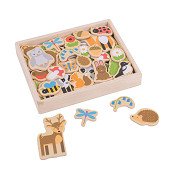 Bigjigs Wooden Magnets Bunch, 35 pcs.