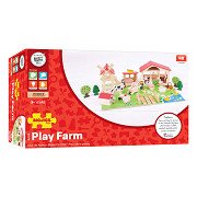 Bigjigs Wooden Play Farm with Accessories, 48pcs.