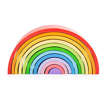 Bigjigs Large Wooden Rainbow Stacking Game, 12 pieces.
