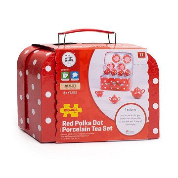 Bigjigs Porzellan-Teeservice im Aufbewahrungskoffer, 12-teilig.