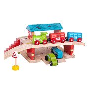 Bigjigs Wooden Rails Above Ground Train Station, 5 pcs.