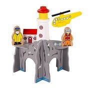 Bigjigs Wooden Rails Lighthouse 4-Way Tunnel