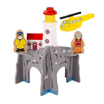 Bigjigs Wooden Rails Lighthouse 4-Way Tunnel