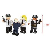 Tidlo Wooden Dollhouse Dolls Police and Robber, 4 pcs.