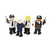 Tidlo Wooden Dollhouse Dolls Police and Crook, 4 pcs.
