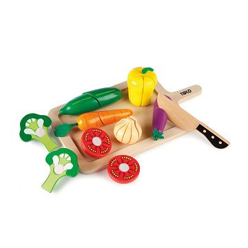 Tidlo Wooden Cutting Vegetable Playset, 20 pcs.