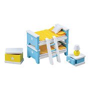Tidlo Wooden Dollhouse Furniture Child's Bedroom, 3 Pieces.