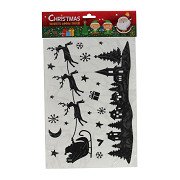 Silhouette Raamstickers Kerst