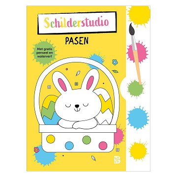 Ostern: Malbuch mit Farbe und Pinsel