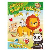 Glitzer-, Mal- und Stickerbuch – Tiere