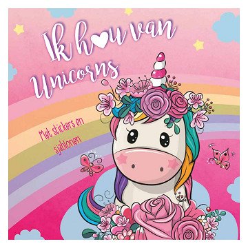 Sticker and Template Book I love Unicorns