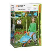 Kleurplaat voor kinderen met kruiwagen voor tuinierenbloemen en vlinders een afdrukbaar werkblad