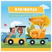 Boek en Puzzeltrein Babydieren