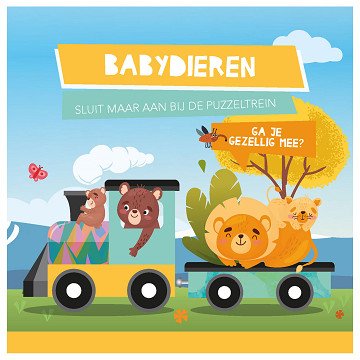 Boek en Puzzeltrein Babydieren