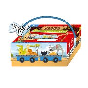 Book and Puzzle Train Wild Animals