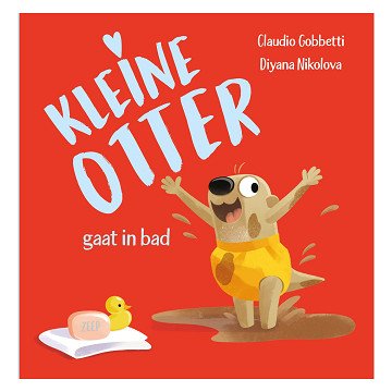 Kleine Otter gaat in bad