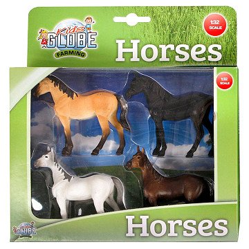 Kids Globe Horses, 4 pcs. 1:32