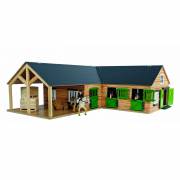 Kids Globe Horse Corner Stable with 3 Boxes and Storage 1:24