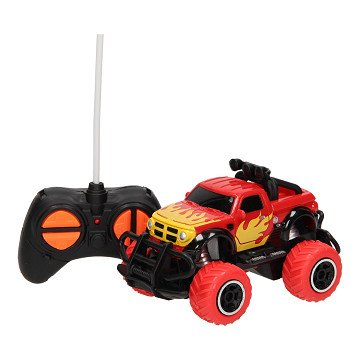 RC Mini Big Wheel Monster Truck - Red, 13cm