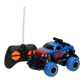 RC Mini Big Wheel Monstertruck - Blauw, 13cm