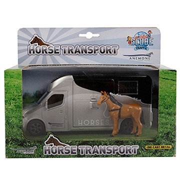 Kids Globe Die-cast Horse Truck with Light and Sound Gray