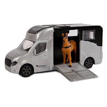 Kids Globe Die-cast Horse Truck with Light and Sound Gray