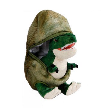 DinoWorld Dinosaurier-Plüsch im Ei – Grün, 22 cm