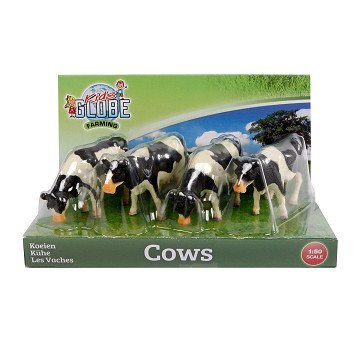 Kids Globe Cows Black/White 1:50, 4pcs.