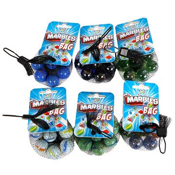 Marbles in net, 8pcs.