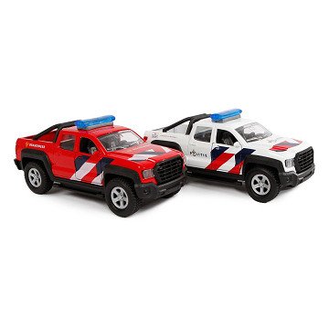 Kids Globe Die-Cast Hulpdiensten NL Licht & Geluid, Set van 2