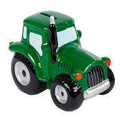 Kids Globe Money Box Earthenware Tractor Green