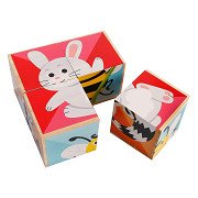 Wooden Block Puzzle Animals FSC, 4 pcs.