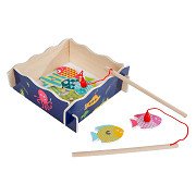 Wooden Magnetic Fishing Game, 15 pieces.
