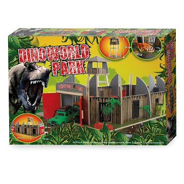 Dinoworld Wooden Dinosaur Park with Lookout Tower Playset