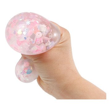 Glamour Quetschball Blume und Glitter, 6cm