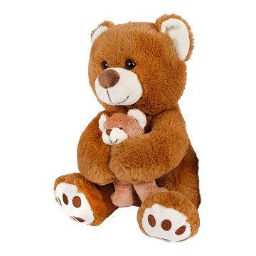 Take Me Home Knuffel Beer met Baby Pluche - Bruin, 25cm