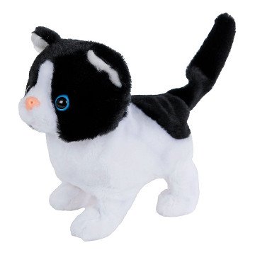 Take Me Home Interactive Walking Cat Black White, 15.5cm