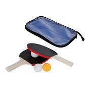 Table tennis set 2 bats and 3 balls in bag, 6 pieces.