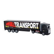 2-Play Truck with Semi-Trailer Die-Cast Pull Back, 32Cm