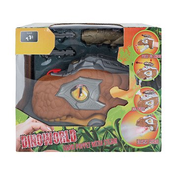 Dinoworld Dinosaur Hand Puppet with Steam, Light and Sound, 17cm