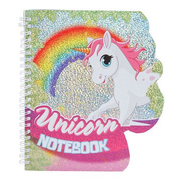 Einhorn-Glitzer-Notizbuch