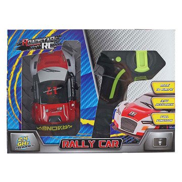 Roadstar RC Ferngesteuertes Rallyeauto mit Licht 2,4 GHz, Rot, 13 cm